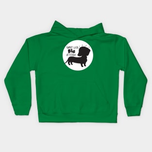 Cute cool Doxie Dachshund Silhouette with a big attitude Kids Hoodie